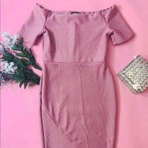 FashionNova Off Shoulder Mauve Dress
